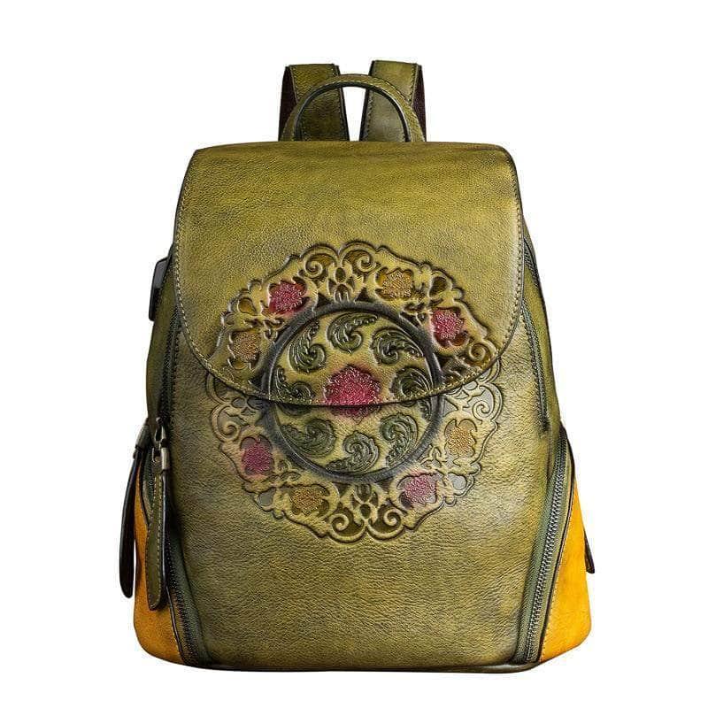Vintage Genuine Leather Women's Backpack - Stylish & Durable Handmade Leather Bag for Work, Travel & Everyday Use