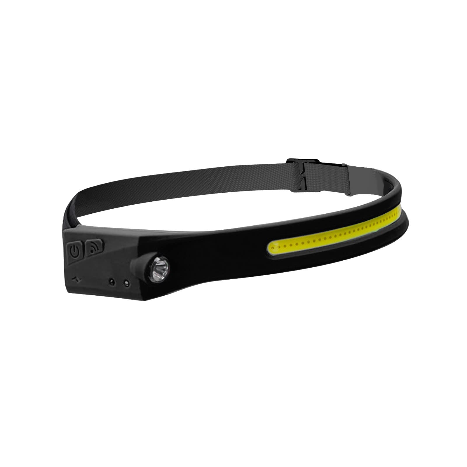 Rechargeable LED Headlamp with Motion Sensor - Ultra Lightweight COB Headlight for Night Running, Jogging, Hiking, Fishing & Camping | USB Powered Hands-Free Torch for Outdoor Adventures & Emergency Use