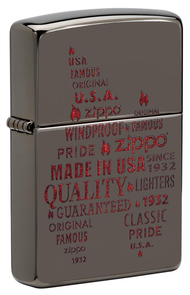 Stylish Typographic Zippo Lighter with Artistic Flame Design - Perfect for Outdoor Adventures, Camping & Gift Giving