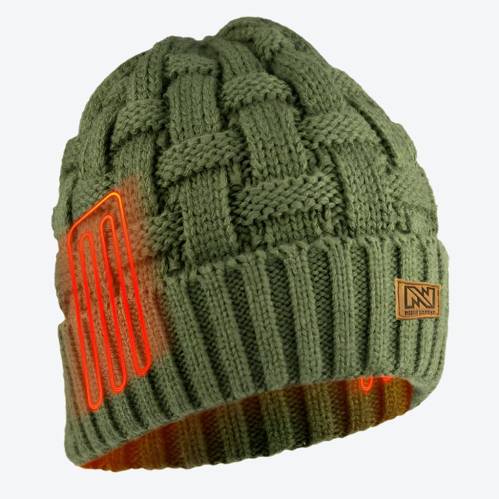 Cozy Heated Cable Knit Beanie for Men & Women - Winter Electric Warm Hat with USB Charging - Perfect for Skiing, Hiking & Outdoor Activities