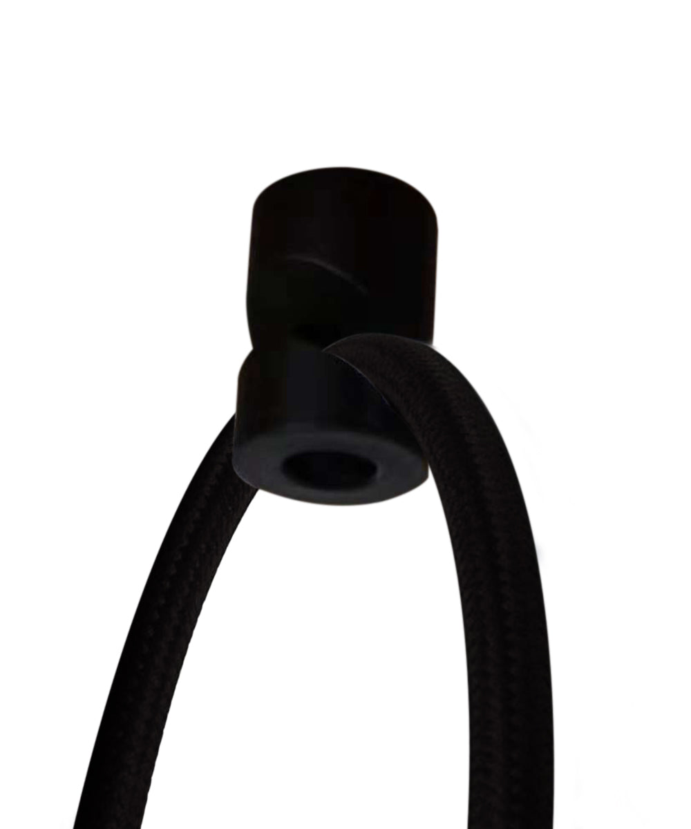 1 Light Swag Plug-In Pendant with 16W Island Paradise Linen Drum Shade & 17' Black Cord - Perfect for Kitchen Islands, Dining Rooms, and Bedroom Lighting Decor