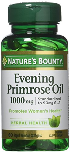 Nature's Bounty Evening Primrose Oil 1000mg - 180 Softgels (3 Bottles of 60 Count) for Women's Hormonal Balance & Skin Health - Supports PMS, Menopause & Healthy Glow