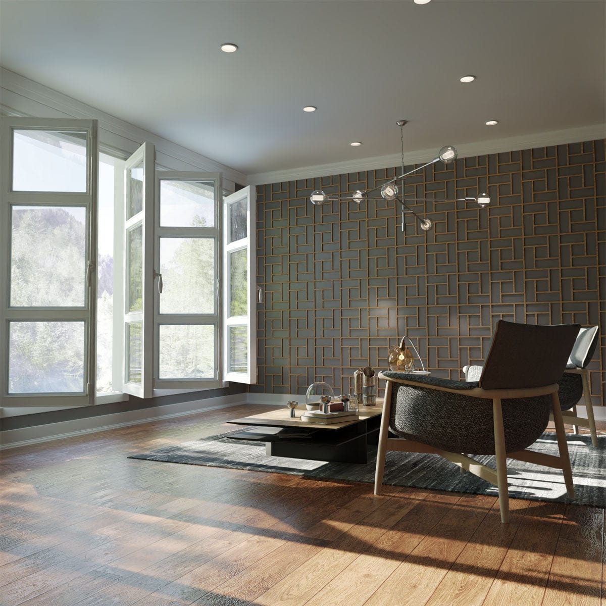Sheffield Decorative Fretwork Wall Panels - Laser Cut Metal Wall Decor for Home & Office - Perfect for Living Room, Bedroom, and Commercial Spaces