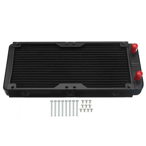 240mm DIY PC Water Cooling Kit - CPU Liquid Cooler with Heat Sink, Water Pump, Reservoir & Hose - Perfect for Gaming PC Builds and Overclocking Systems