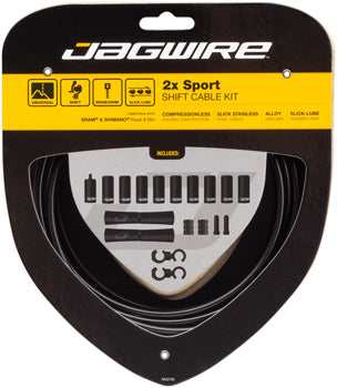Jagwire 2x Sport Bike Shift Cable Kit for SRAM & Shimano Derailleurs - Black | Smooth Gear Shifting for Road & Mountain Bikes