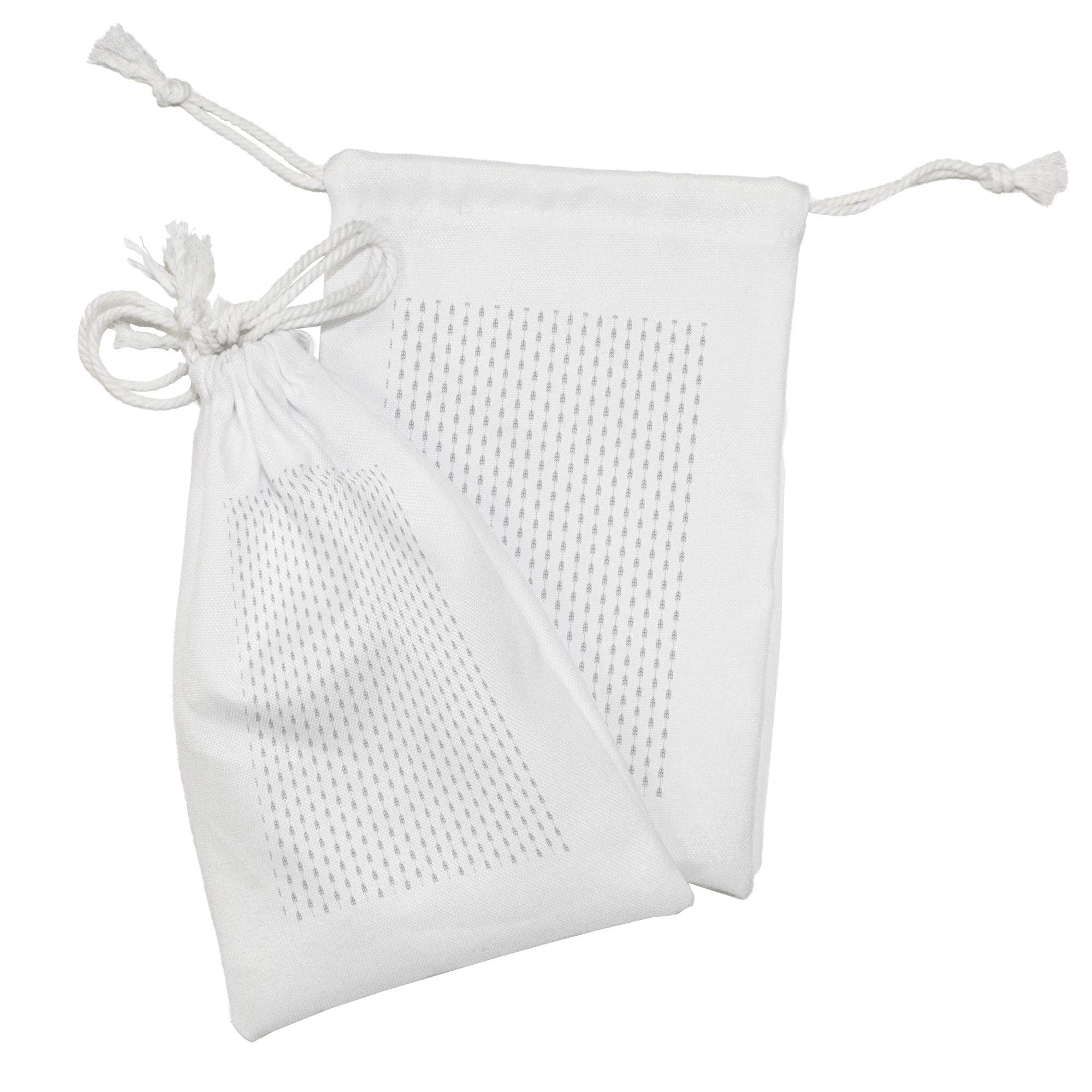 Ambesonne Geometric Fabric Pouch Set of 2 - Minimalist Line Pattern Drawstring Bags for Toiletries, Travel Essentials & Party Favors (9