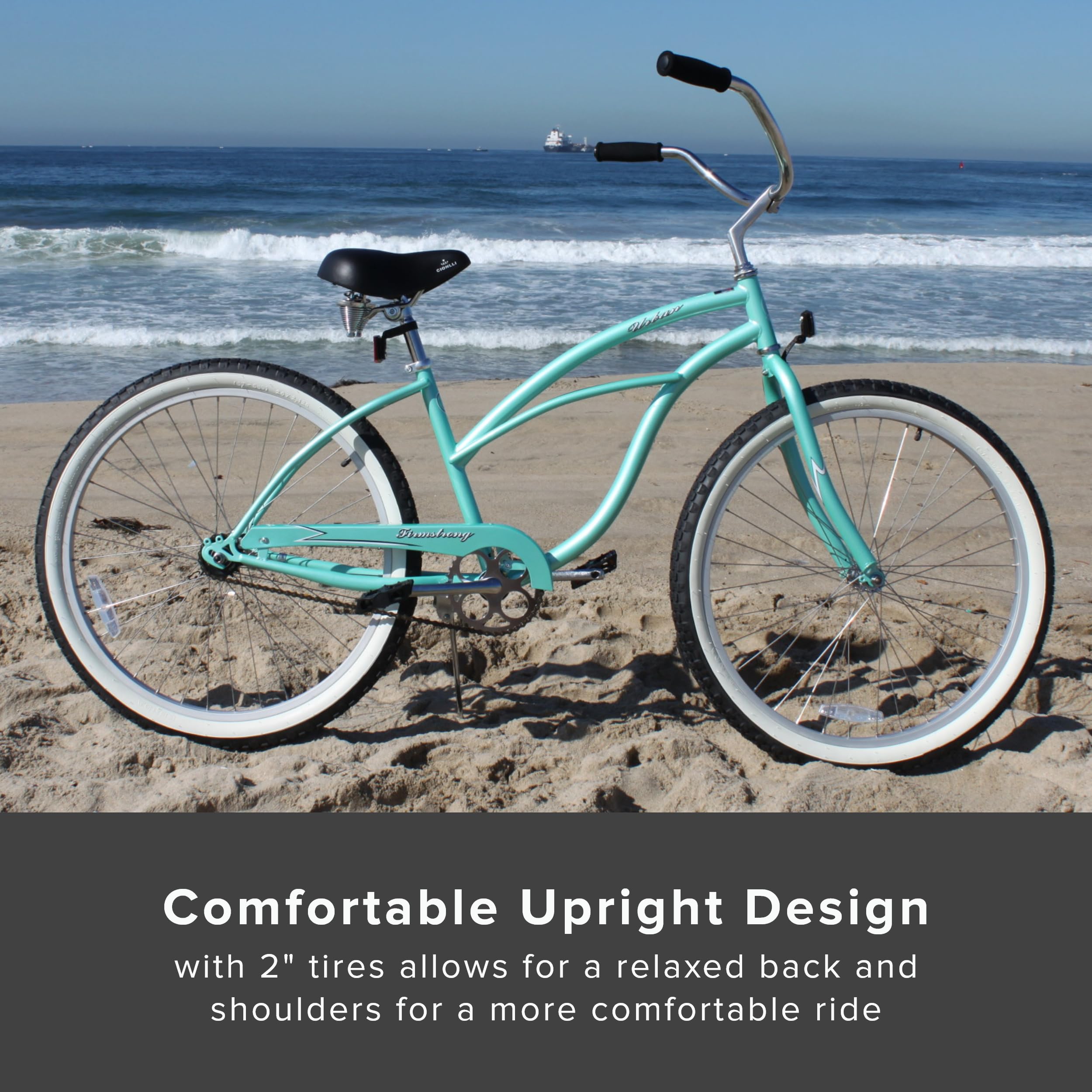 Firmstrong Urban Lady Beach Cruiser Bicycle - Women's Comfort Bike with 7 Speeds, Classic Design for Casual Riding, Commuting & Beach Cruising | Perfect for Leisure, Exercise & Coastal Adventures