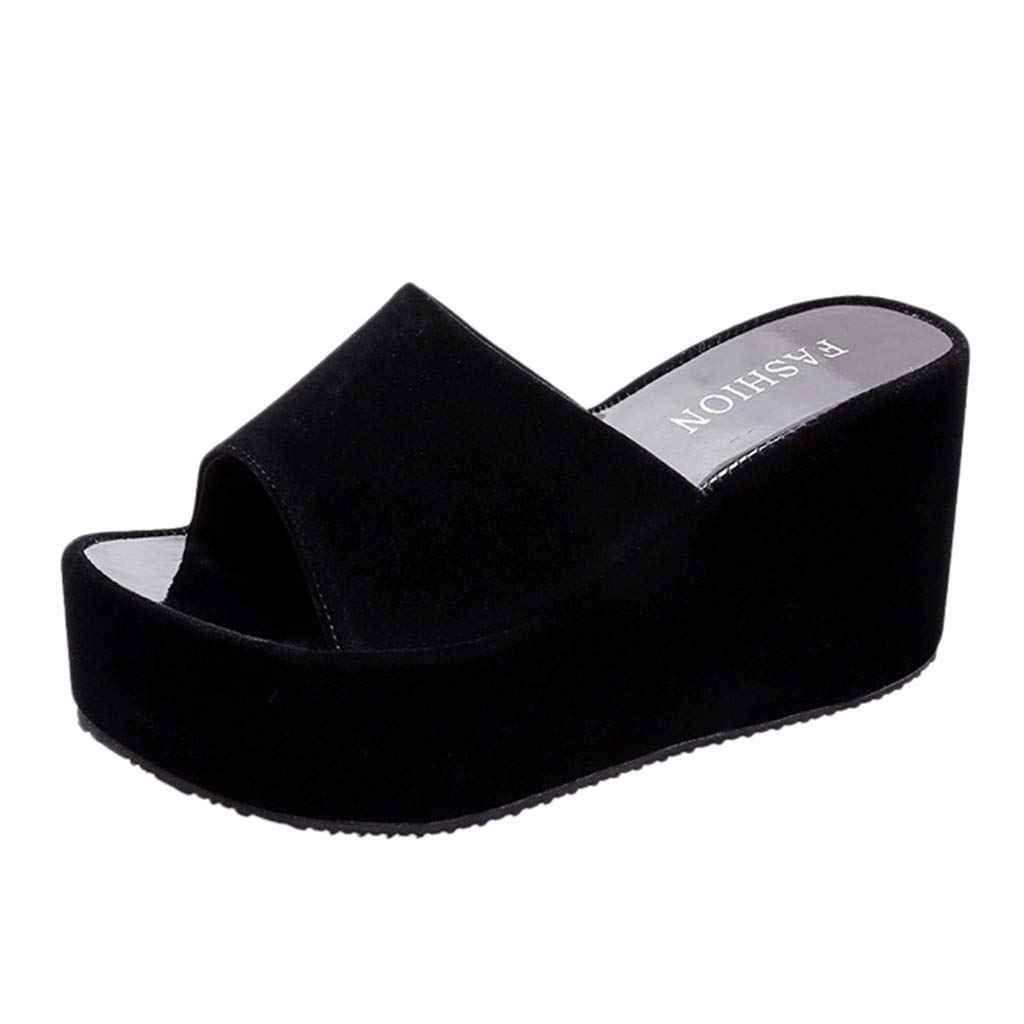 Women's Fashion Wedge Sandals - Black & Silver Heels Comfortable Dress Sandals for Women | Perfect for Summer Outfits, Beach Vacations & Casual Occasions