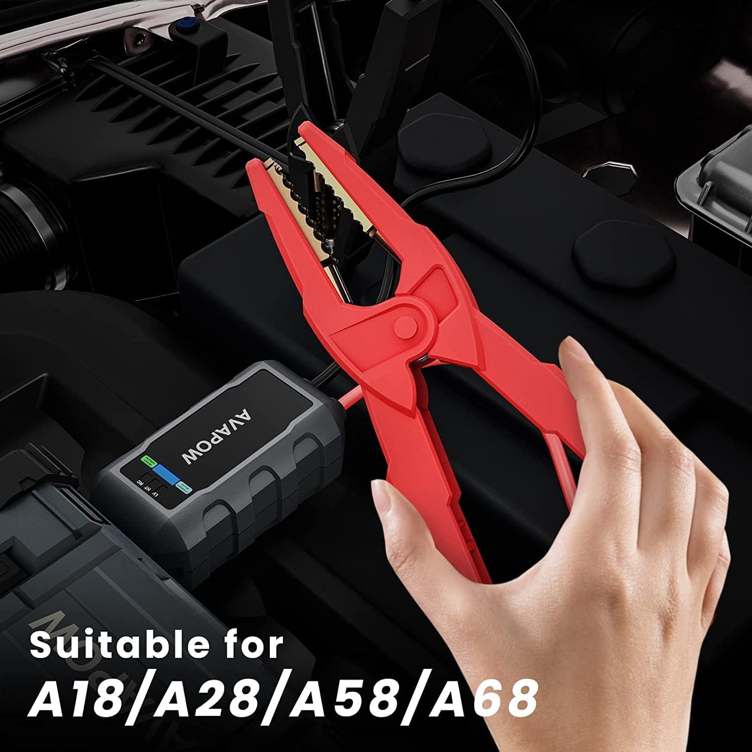 12V Portable Car Jump Starter Clamps - Emergency Booster Cables for Smart Jumper Starters - Perfect for Roadside Assistance