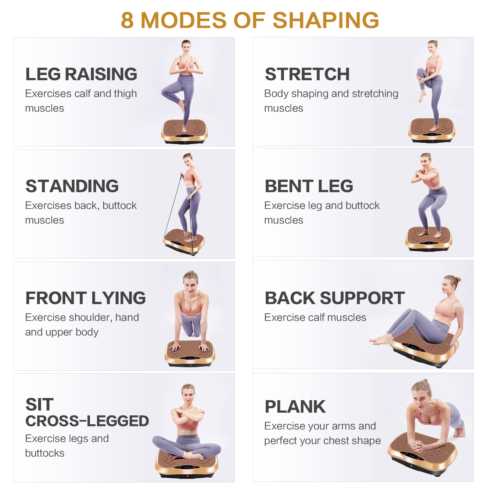YOKELE Vibration Plate Exercise Machine for Home - Full Body Workout Platform with Resistance Bands & Remote Control, Weight Loss & Muscle Toning Equipment - Perfect for Home Gym, Physical Therapy & Recovery Training