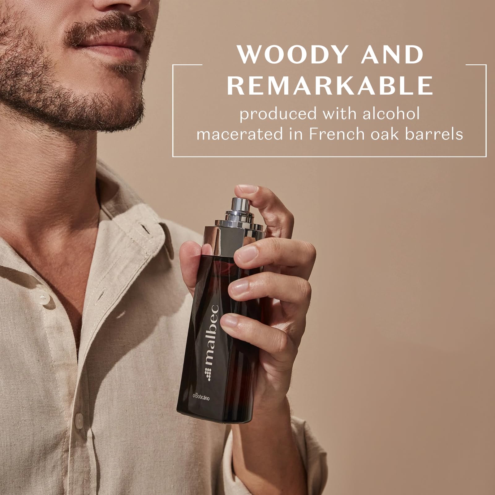 O Boticario Malbec Eau de Toilette for Men - Long-Lasting Cologne with French Oak Barrel-Aged Red Wine & Woody Amber Notes - 3.4 oz Perfume | Perfect for Date Nights, Office Wear & Special Occasions