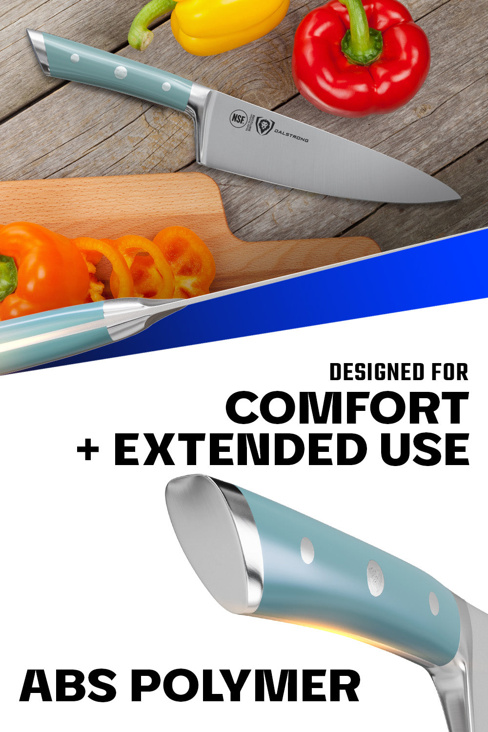 Premium 8-Inch Chef Knife - Aegean Handle, Gladiator Series - NSF Certified Professional Kitchen Knife by Dalstrong - Perfect for Slicing, Dicing & Chopping Vegetables, Meat & Fish