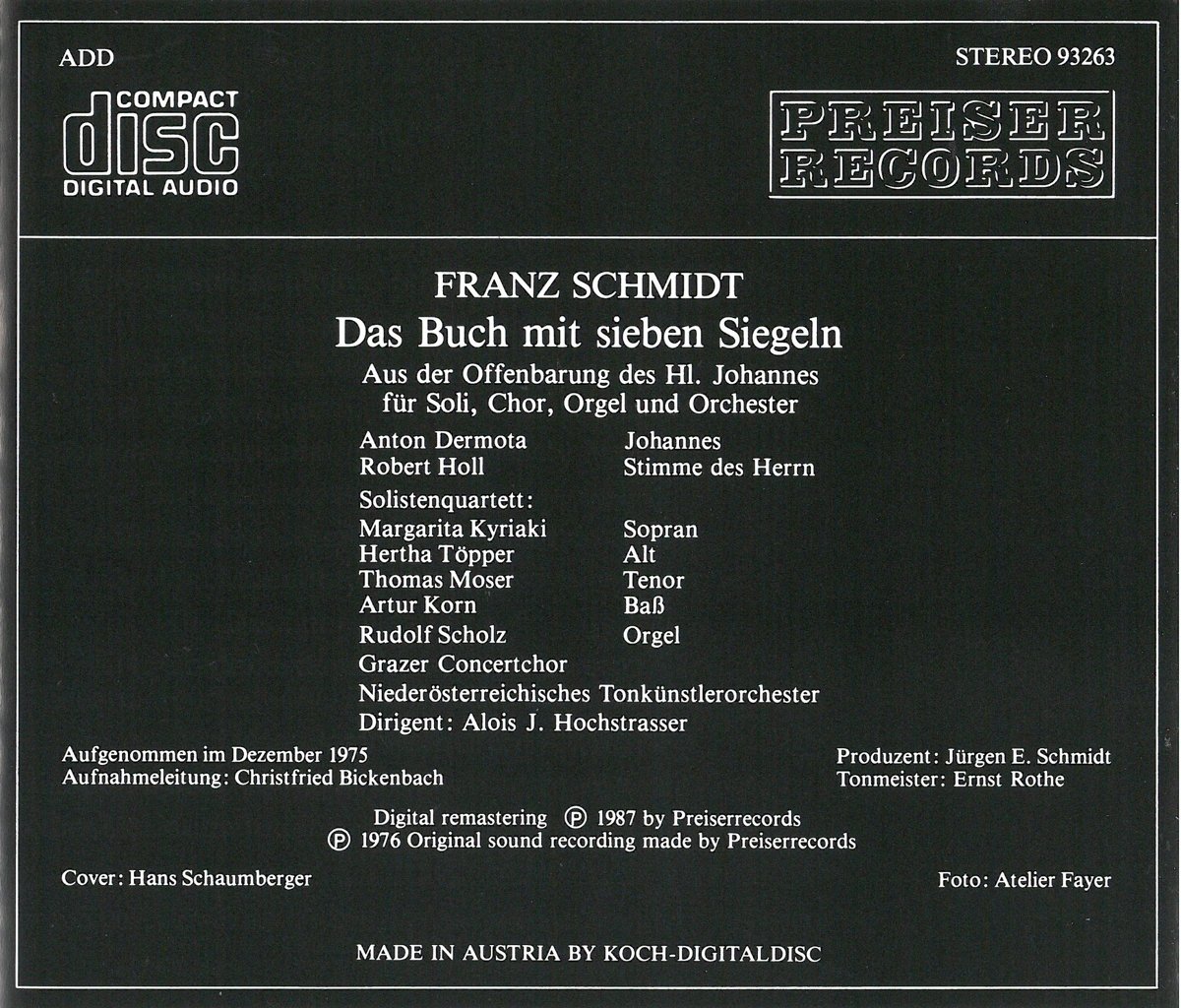Franz Schmidt: The Book With Seven Seals - Sacred Oratorio Sheet Music for Choirs & Soloists | Perfect for Easter Performances & Classical Music Concerts