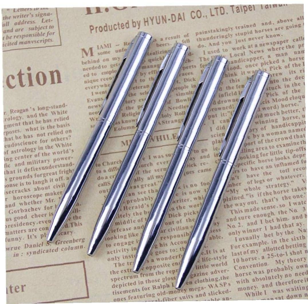 Premium Stainless Steel Mini Pocket Ballpoint Pen - Rotating Medium Point Black Ink - Elegant Business Gift for Professionals & Students - Perfect for Office, Meetings, School & Everyday Use