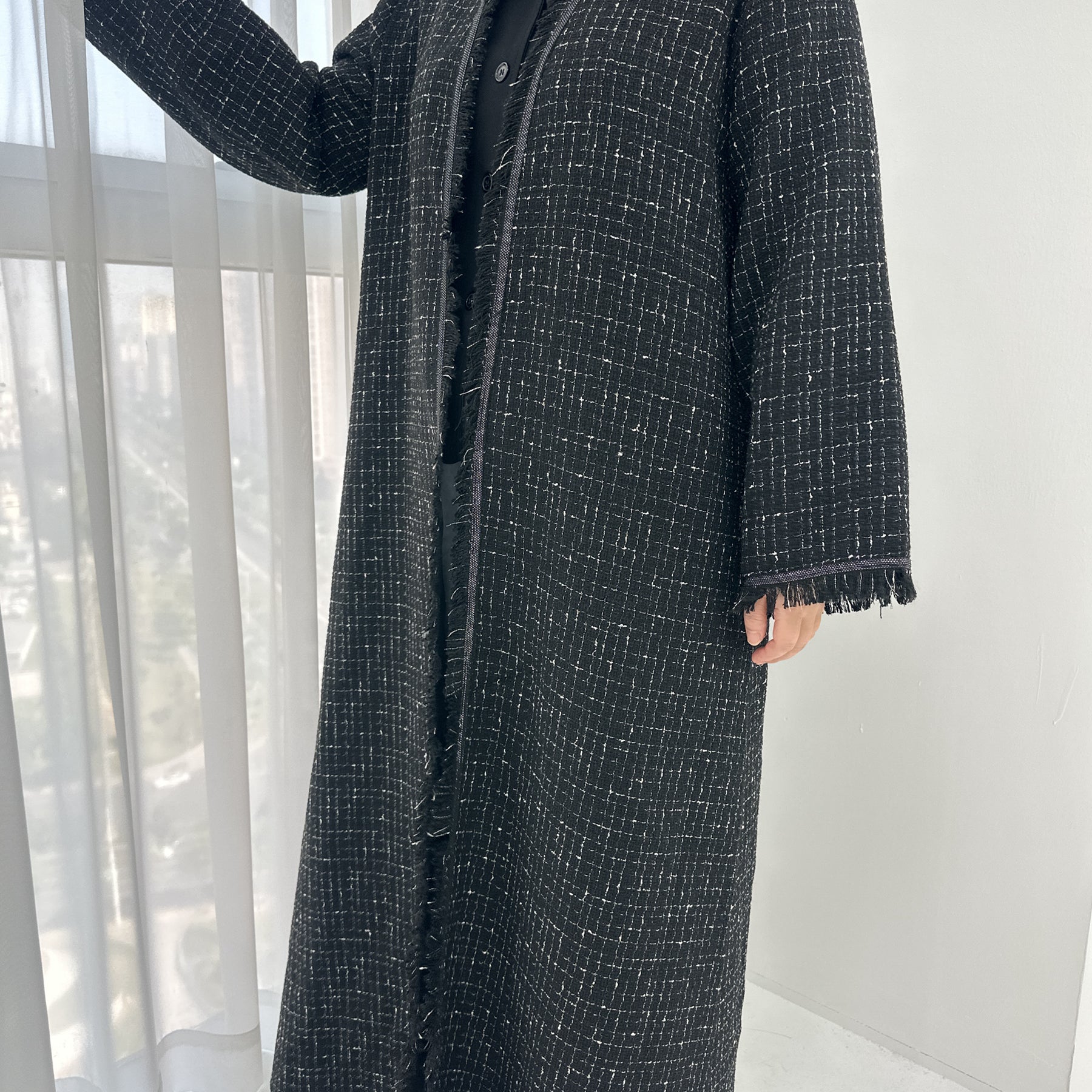 Clara Tweed Duster Coat in Camel Color - Elegant Women's Outerwear for Fall & Winter | Perfect for Office, Date Night & Special Occasions