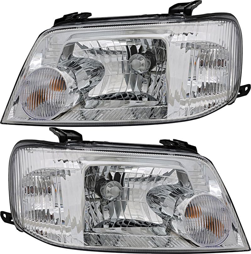 2005-2007 Mercury Mariner Replacement Headlight Assembly Kit - Halogen Headlamp Set for Driver & Passenger Side - Perfect for Night Driving and Foggy Conditions