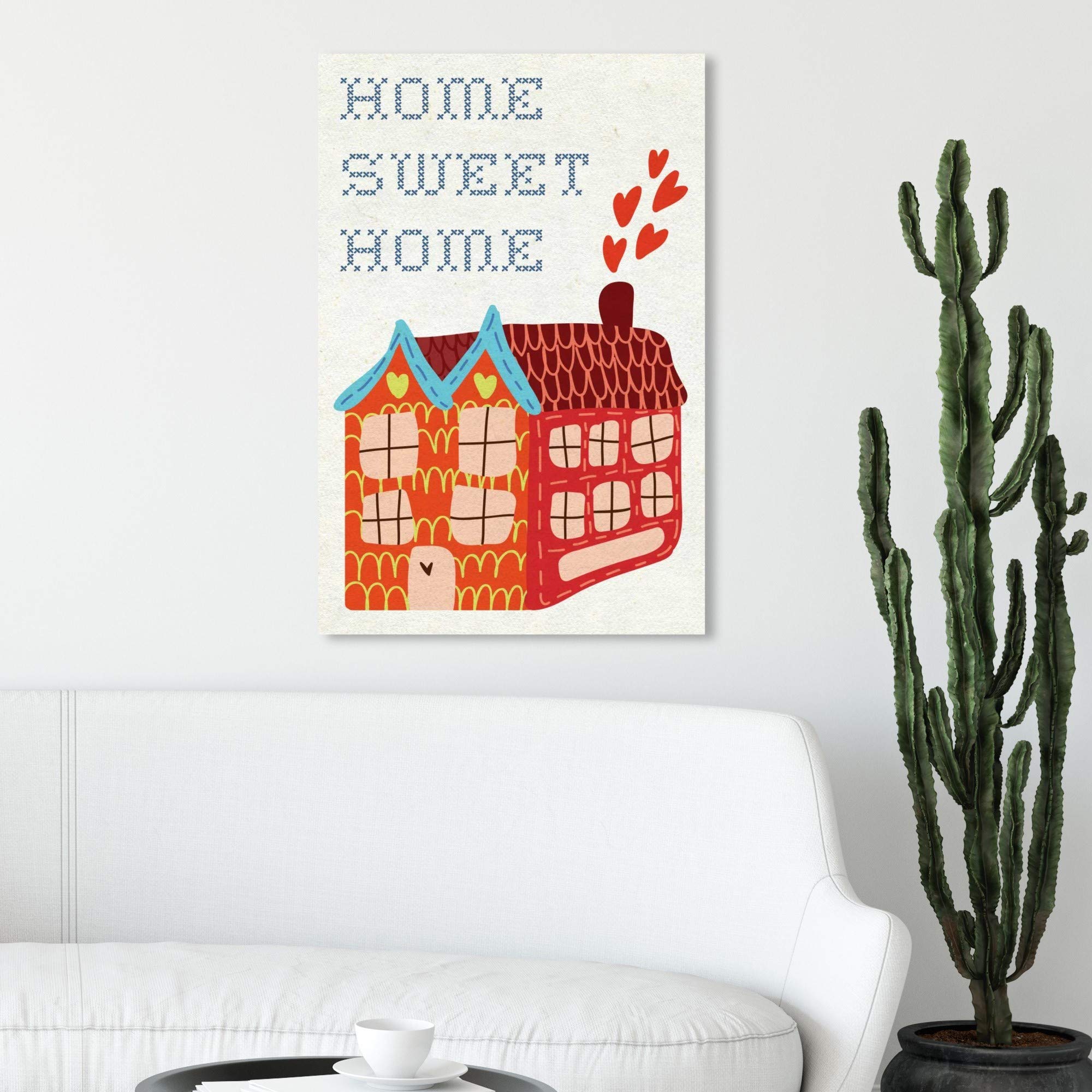 Oliver Gal Artist Co. 'Kids Sweet Home' Typography Wall Art Canvas Print - 20x30 Inch Orange & White Nursery Decor for Children's Bedroom, Playroom & Baby Shower Gift