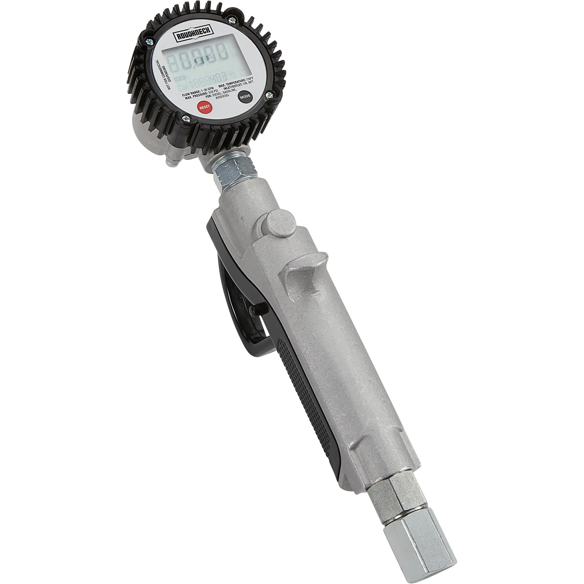 Roughneck Digital Oil Control Valve with Flow Meter - 8 GPM, 1/2 Inch Inlet Port, 1000 PSI for Hydraulic Systems, Industrial Machinery & Heavy Equipment