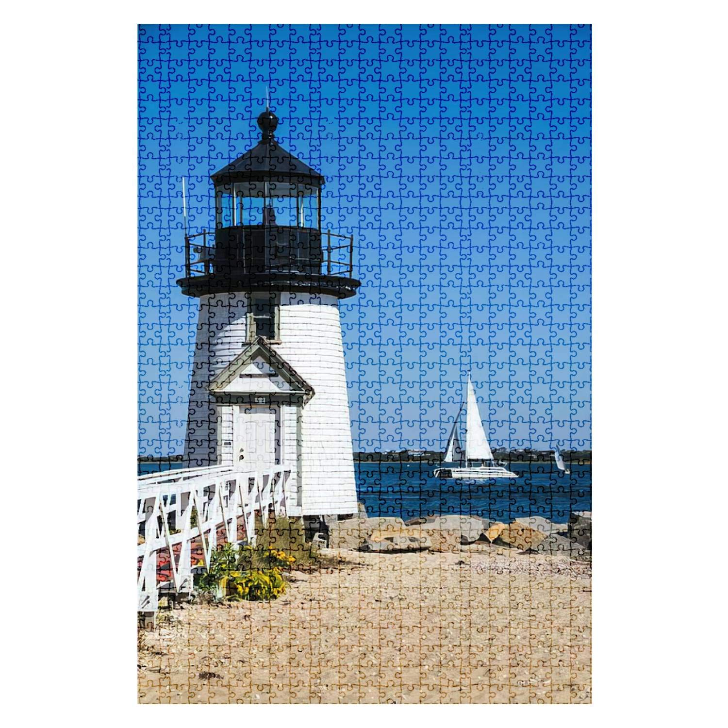 1000-Piece Wooden Jigsaw Puzzle - Brant Point Lighthouse Scenic View - Challenging Adult & Kids Puzzle Game - DIY Educational Toy & Home Decor Gift (Perfect for Family Game Nights & Stress Relief)