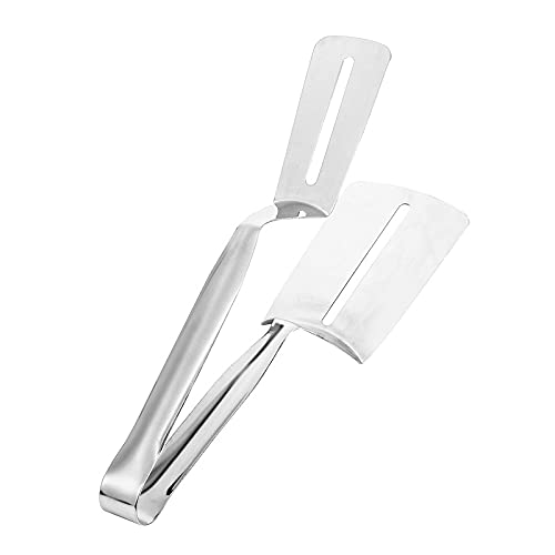Premium Stainless Steel Kitchen Tongs & Spatula Set - Dual Head Flipper for Grilling, Frying Fish, Steak, Burgers & Baking | BBQ, Buffet & Cooking Utensil for Professional & Home Chefs