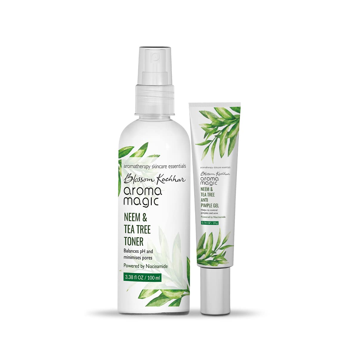 Aroma Magic Neem & Tea Tree Combo - Anti Pimple Gel (20g) + Toner (100g) | Pack of 2 | Acne Treatment for Clear Skin | Perfect for Daily Skincare Routine & Oily Skin Care