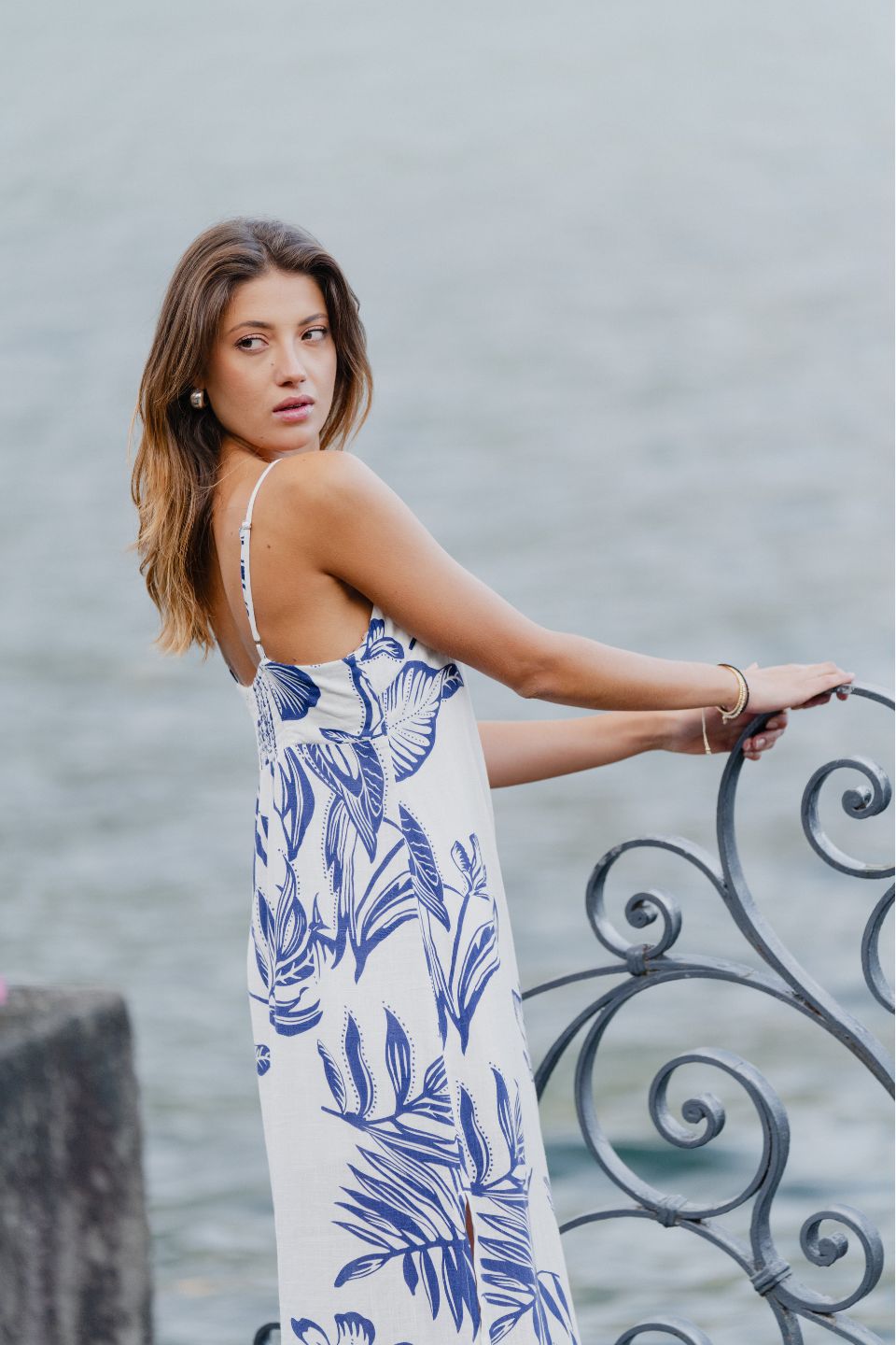 Citizen Navy Silhouette Strappy Maxi Dress - Elegant Summer Beach Dress for Women, Perfect for Vacations, Weddings & Evening Parties