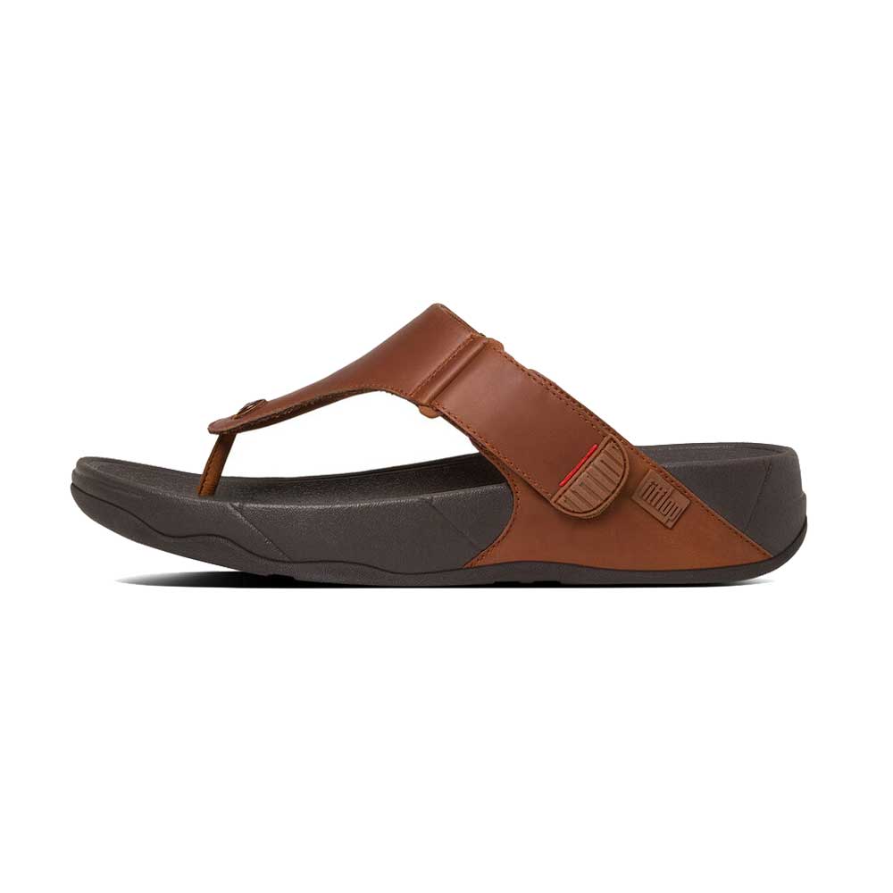 FitFlop Men's Trakk II Comfortable Walking Sandals - Dark Tan | Lightweight & Supportive for Travel, Hiking & Outdoor Activities