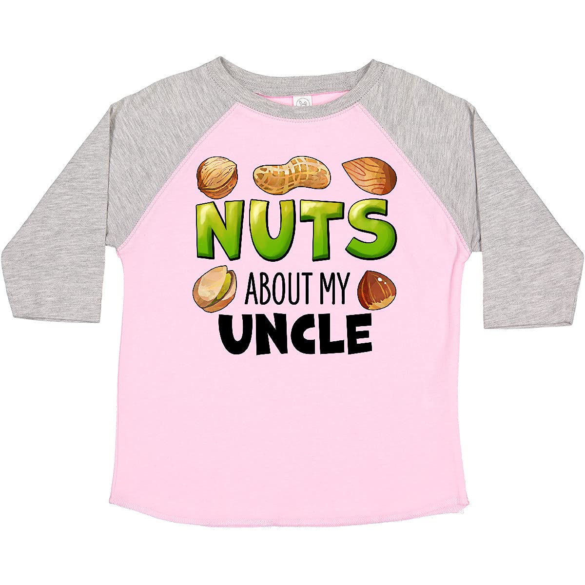 Inktastic 'Nuts About My Uncle' Peanut Almond Pistachio Toddler T-Shirt - Funny Cute Graphic Tee for Kids & Toddlers - Perfect for Family Reunions, Birthdays & Casual Wear