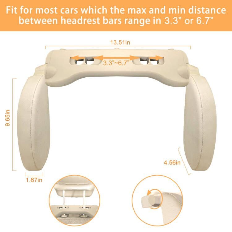 Ergonomic U-Shape Car Neck Pillow for Travel - Comfortable Headrest Support for Kids & Seniors - Perfect for Road Trips, Long Drives & Airplane Sleep