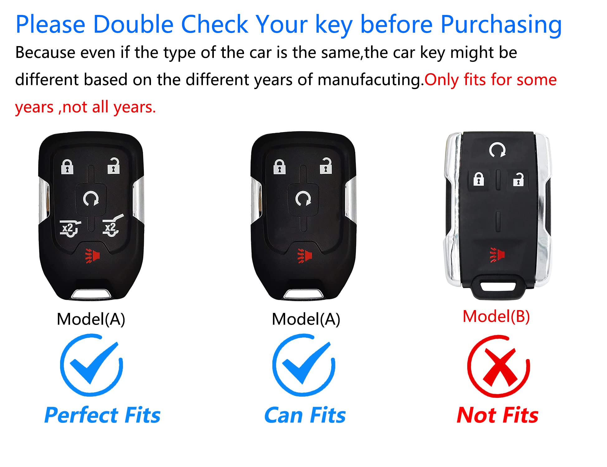 Premium TPU Key Fob Cover with Keychain - Protective Case for GMC Yukon, Chevy Acadia/Terrain/Suburban, Chevrolet Sierra 1500/2500HD/3500HD Smart Remote Key Shell Accessories | Durable, Scratch-Resistant & Shockproof Car Key Protection for Everyday Use