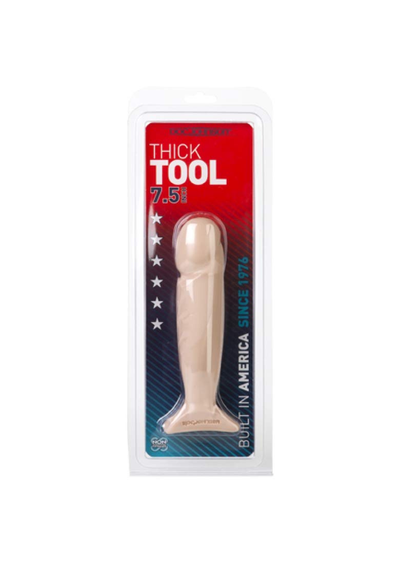 Doc Johnson Thick Tool - 7.5 Inch Realistic Dildo for Women & Men - Premium Silicone Adult Toy for Solo Play & Couples Use - Perfect for Bedroom Fun & BDSM Scenes