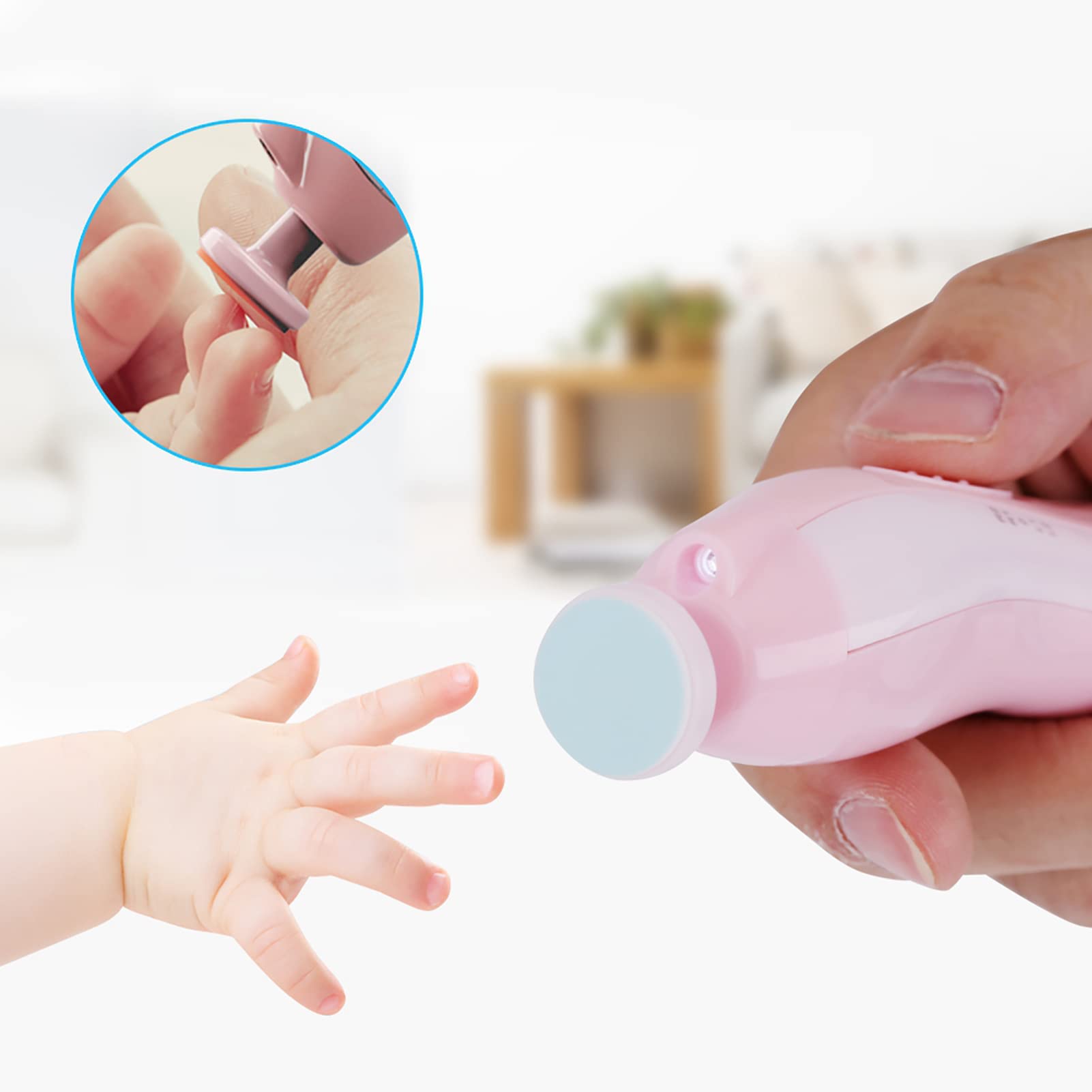 16-in-1 Electric Baby Nail Trimmer Kit with LED Light - Safe Baby Nail Clippers & Grinder for Toes & Fingers - Gentle Infant Toddler Nail Care Grooming Set (Perfect for Newborns & Sensitive Skin) - Ideal for Home Use, Travel & Quick Nail Trimming