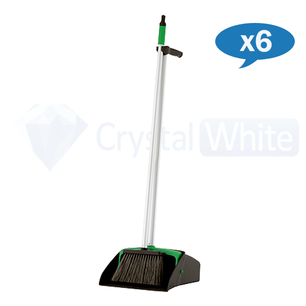 Oates Platinum Lobby Dustpan Set - Heavy Duty Commercial Cleaning Tool for Hotels, Offices & Schools - Durable Stainless Steel Dust Pan with Long Handle