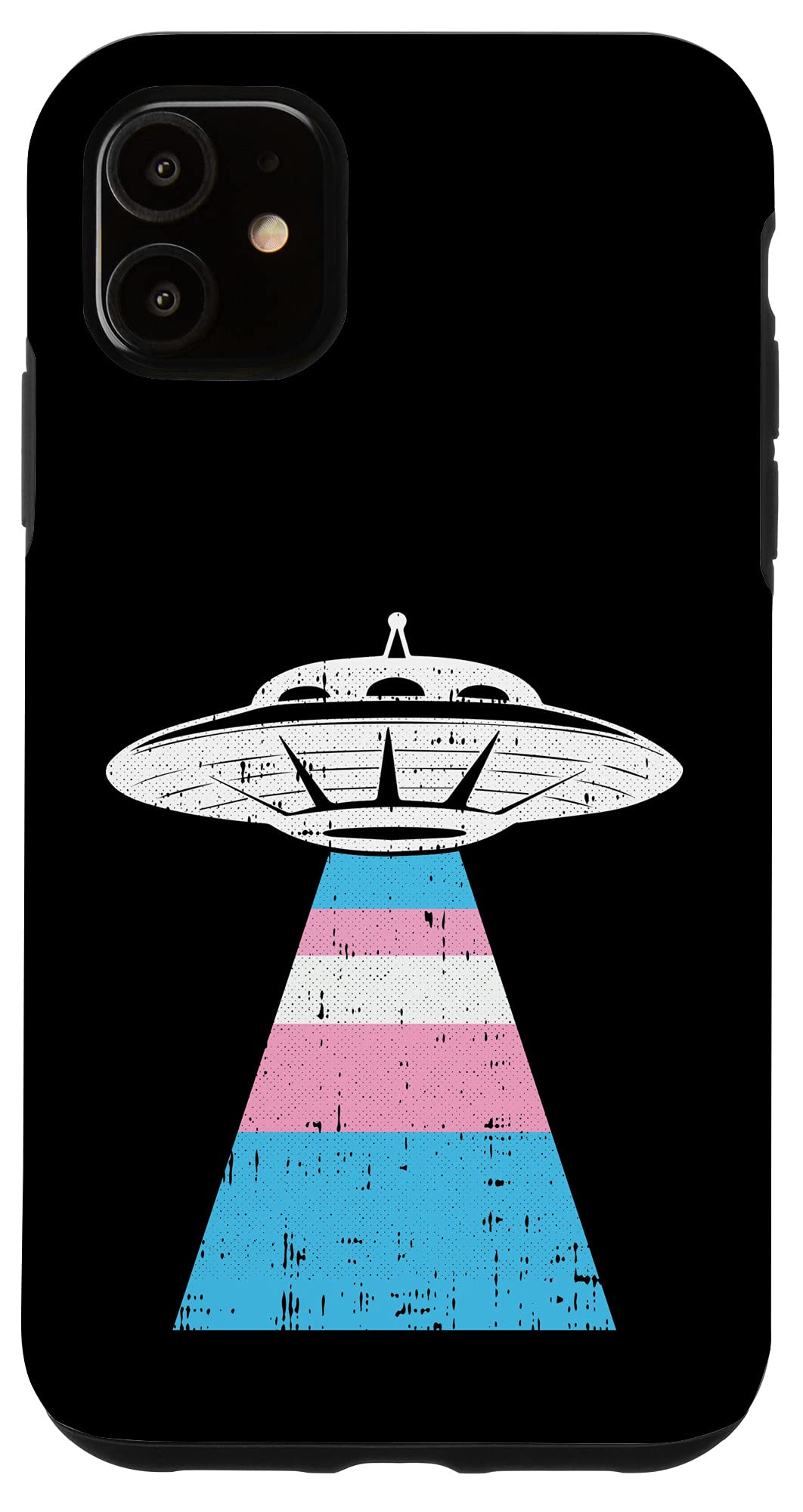 iPhone 11 Case - Alien UFO & LGBT Pride Design - Transgender Rainbow Support - Durable Protective Cover for Everyday Use & Pride Events