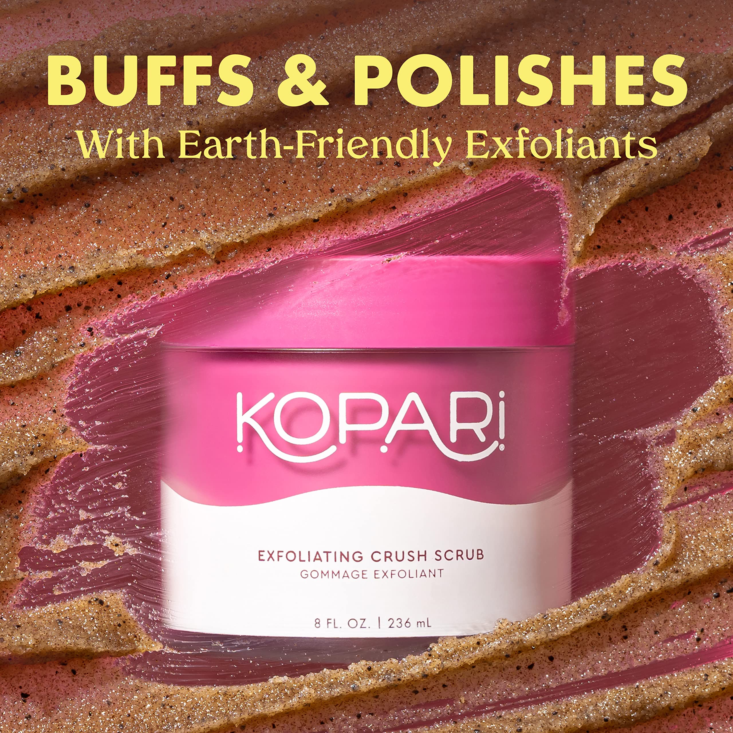 Kopari Coconut Crush Scrub - Organic Brown Sugar Body Scrub with 100% Coconut Oil for Exfoliation, Pore Minimizing & Dark Spot Treatment | Vegan, Non-GMO, Cruelty-Free Skincare | 8 Oz | Perfect for Dry Skin & Pre-Shave Prep