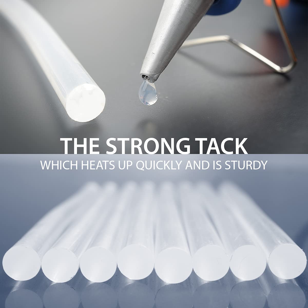 ANSIO Hot Glue Sticks for Hot Glue Gun - 50 Pack (7mm x 100mm), SGS Certified, Fast Bonding for DIY Crafts, Home Repairs & School Projects