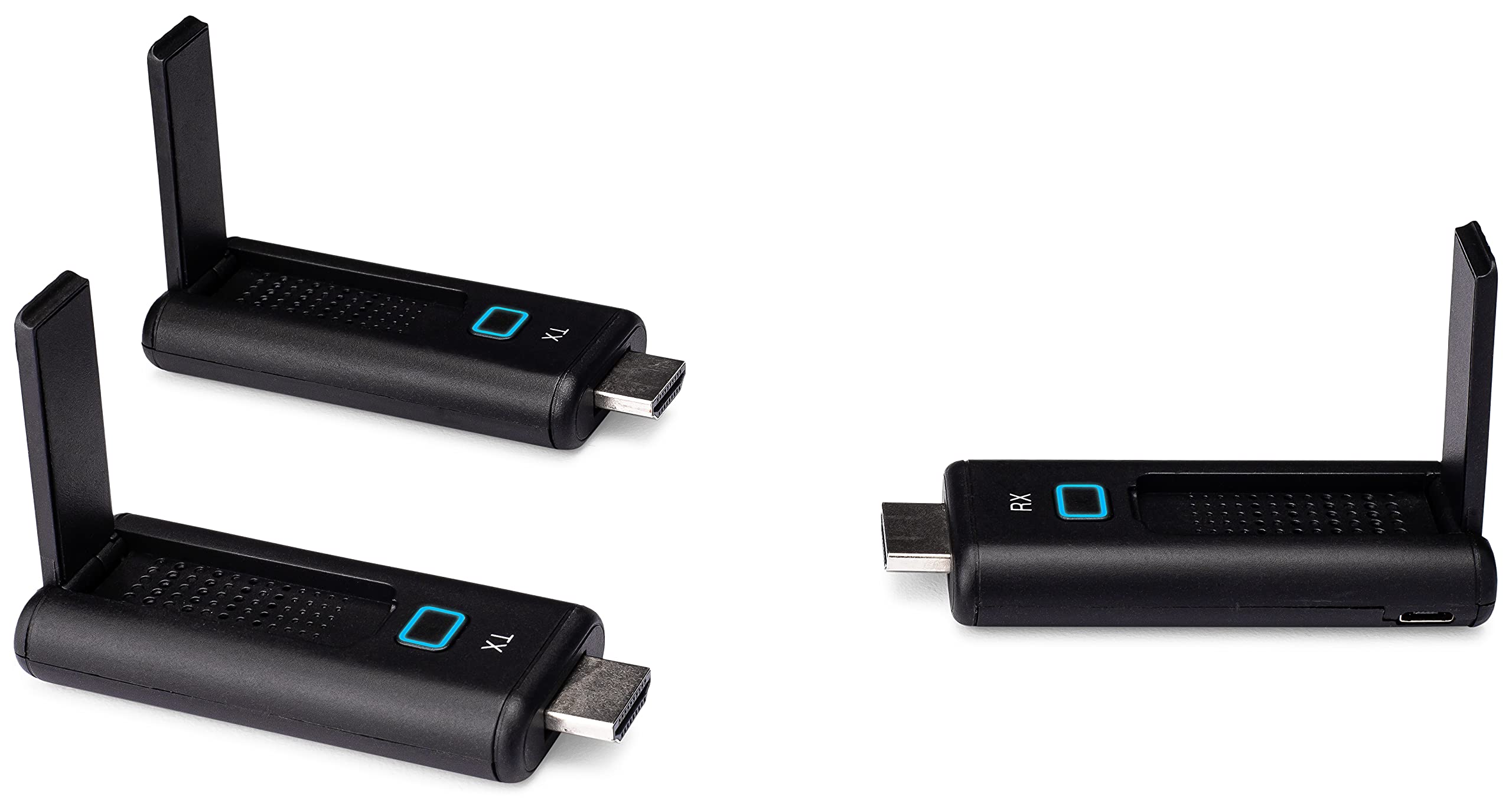 ClearClick Present+Share Mini - Wireless HDMI Presentation System for Laptops, PC, Smartphones & Projectors (2 Transmitters + 1 Receiver Kit) - Perfect for Business Meetings, Classroom Teaching & Home Entertainment