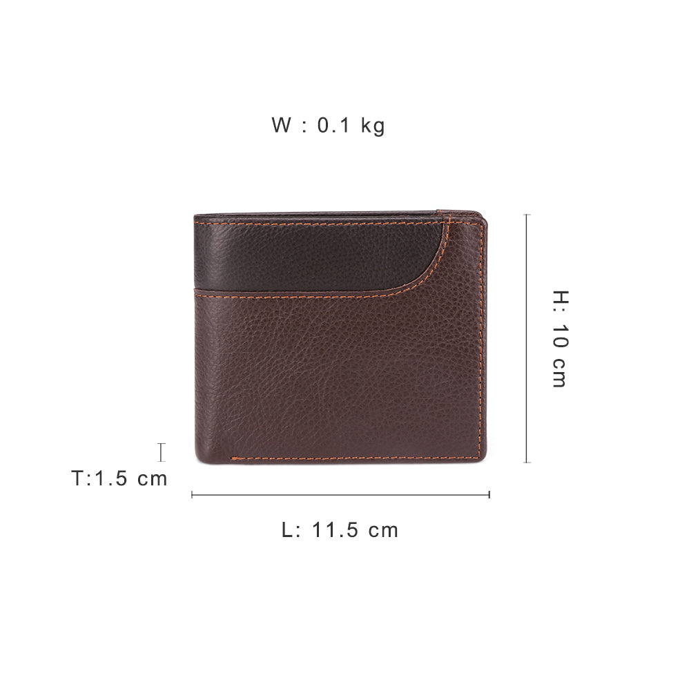 Slim Genuine Leather Men's Wallet - RFID Blocking Bifold Wallet for Men - Minimalist & Lightweight - Perfect for Everyday Carry, Travel & Business Use
