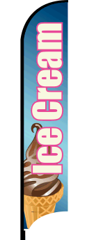 WindBlade Pole Banner - Durable Outdoor Advertising Flag for Ice Cream Shops, Events & Promotions | Perfect for Summer Sales, Festivals & Business Branding