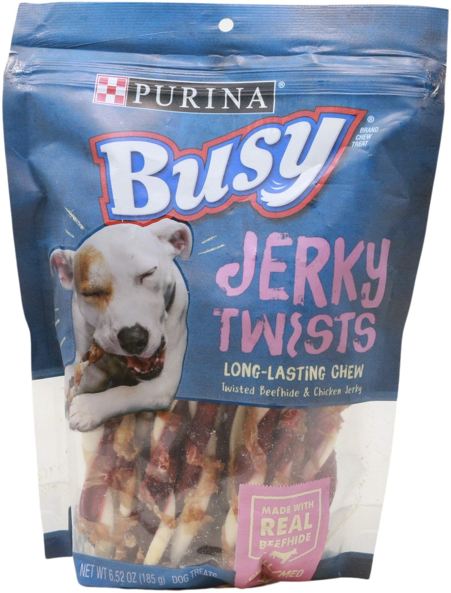 Purina Busy Dog Treats Jerky Twists for Small & Medium Dogs - 6.52 oz Natural Chew Snacks for Training, Rewards & Dental Health | Perfect for Puppies & Adult Dogs