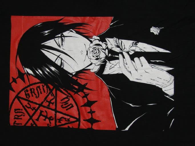 Bioworld Black Butler Sebastian with Rose Black Graphic Tee - Anime T-Shirt for Men & Women - Perfect for Cosplay, Conventions, and Anime Fans