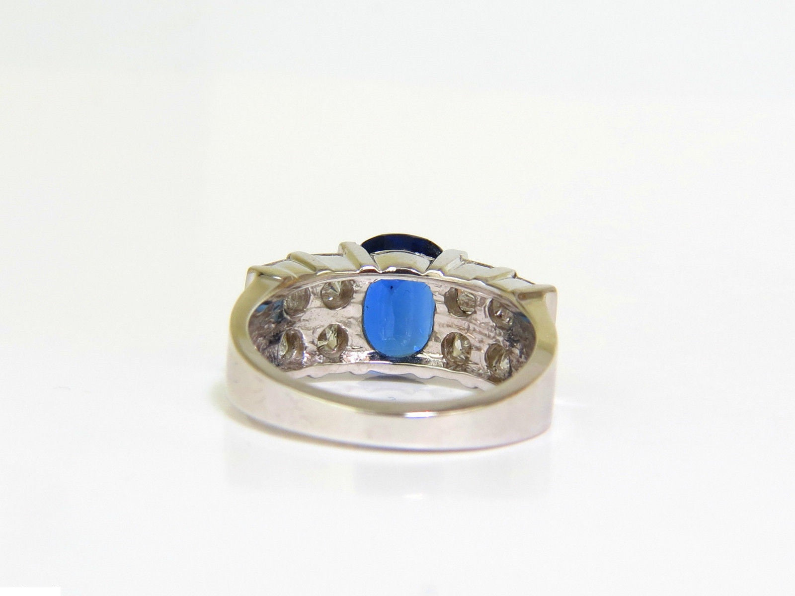 5.87CT GIA Certified Natural Bright Blue Sapphire & Diamond Engagement Ring for Women - Perfect for Weddings, Anniversaries & Special Occasions