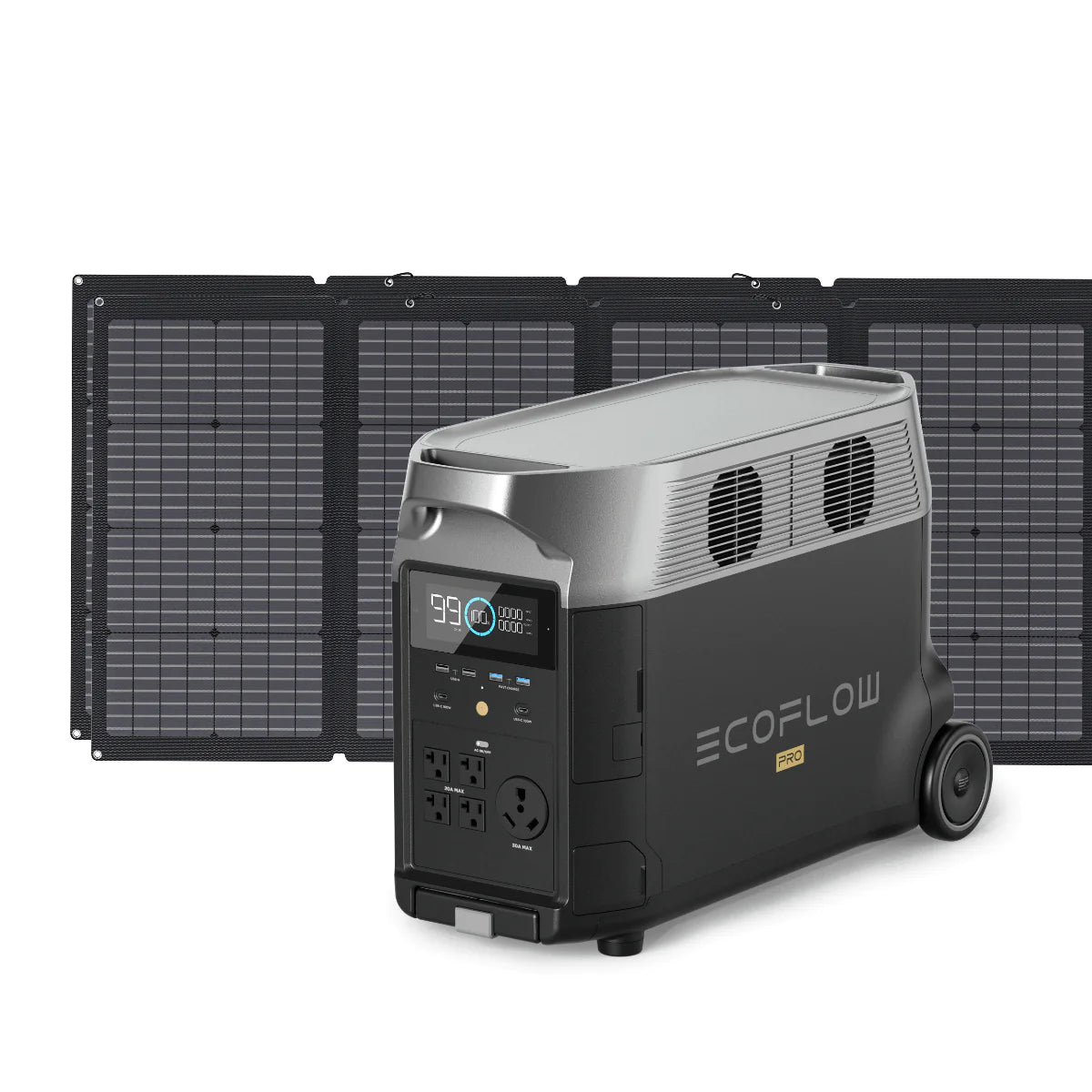 EcoFlow DELTA Pro Portable Power Station with 220W Solar Panel | Solar Generator for Home Backup, Camping & Outdoor Adventures | Fast Charging, High Capacity Battery