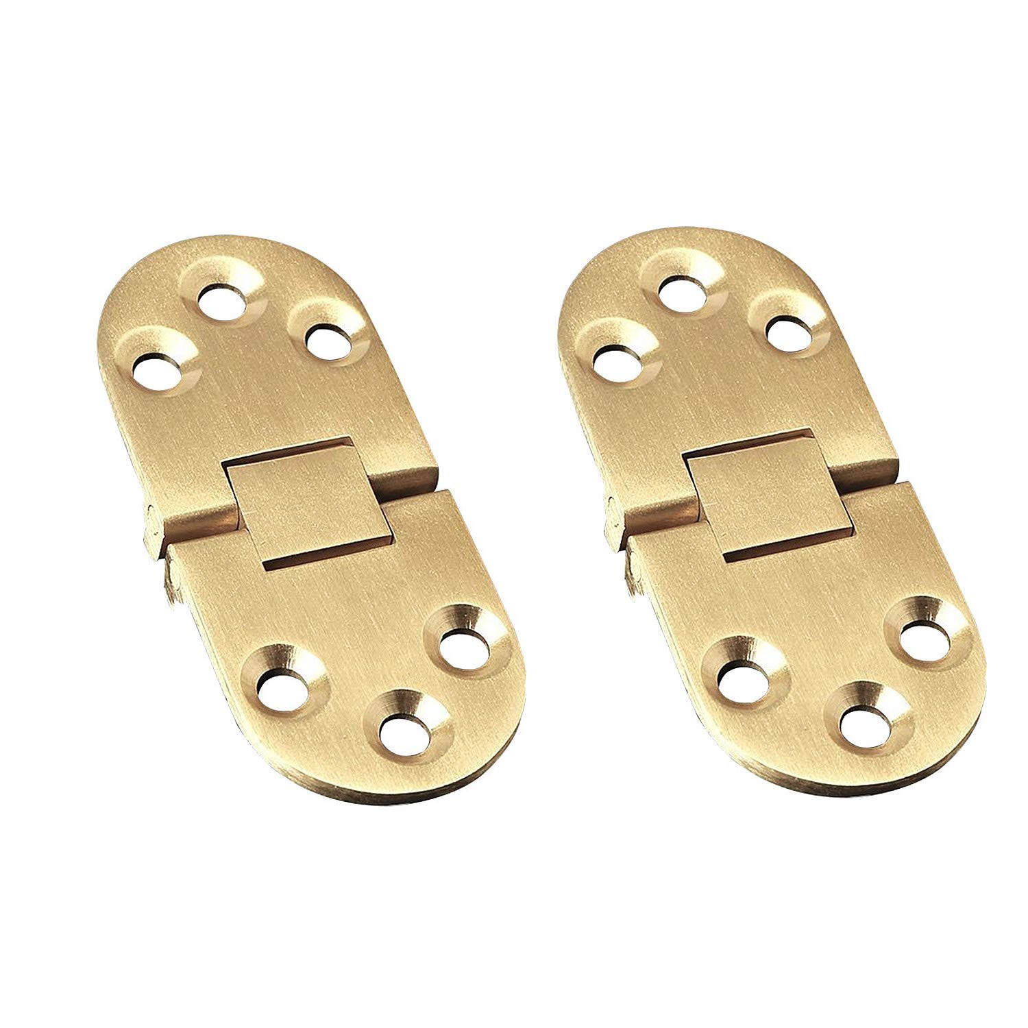 XMHF 180 Degree Heavy Duty Flip Top Hinge with Screws - Durable Folding Hinges for Sewing Machine Tables, Computer Desks & Roll-Top Desks (Golden) | Perfect for DIY Furniture Projects & Space-Saving Designs