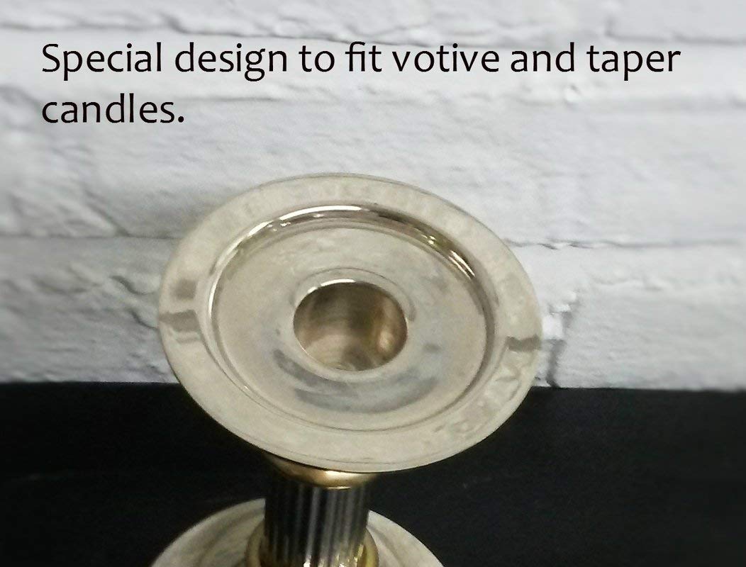 Art Deco Silver Candlestick Holder Set of 2 - 10