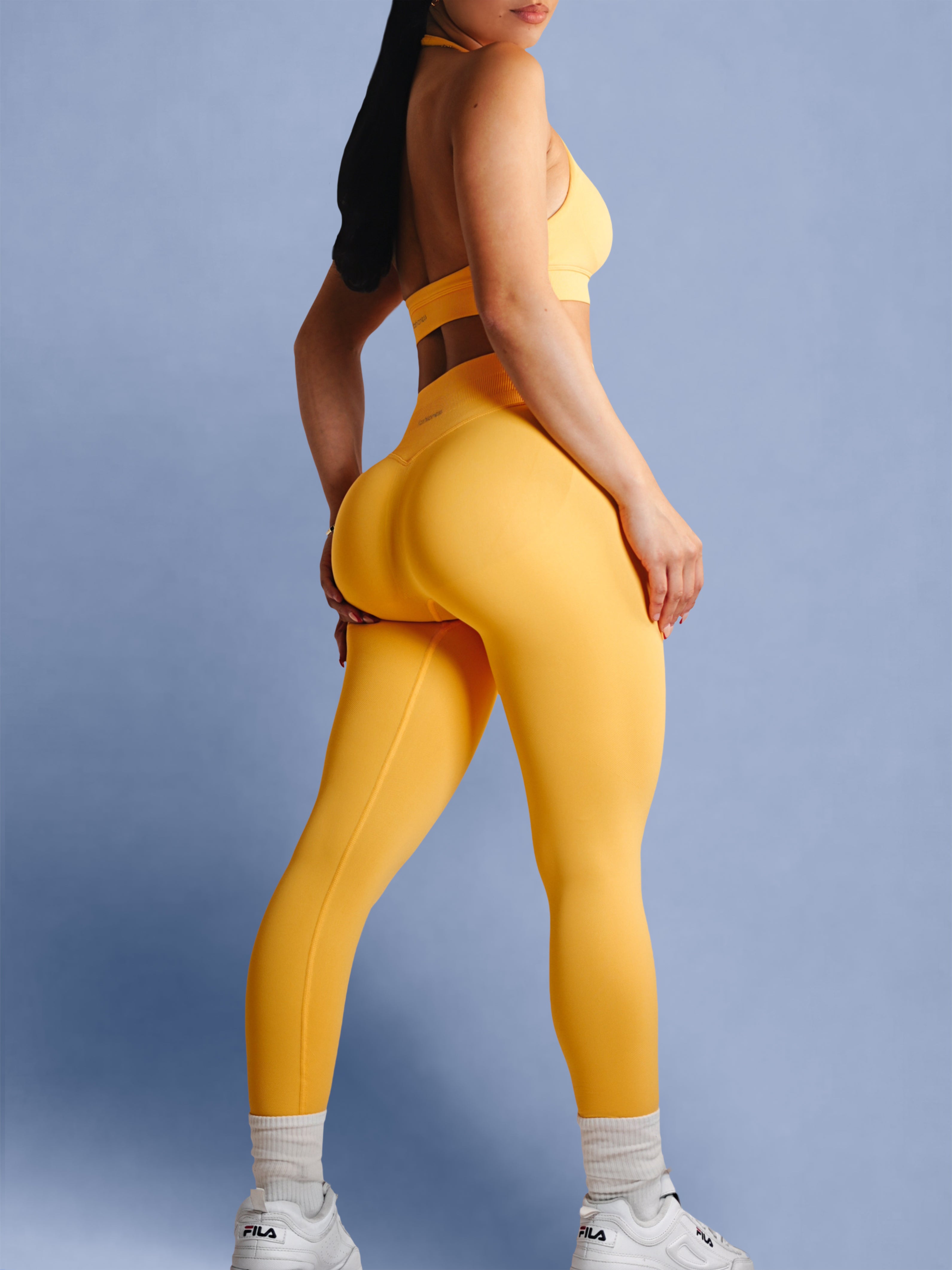 Glute Contouring Invisible Scrunch Leggings for Women - Sunflower Print Yoga Pants | Butt Lifting Workout Leggings for Gym, Running & Everyday Wear