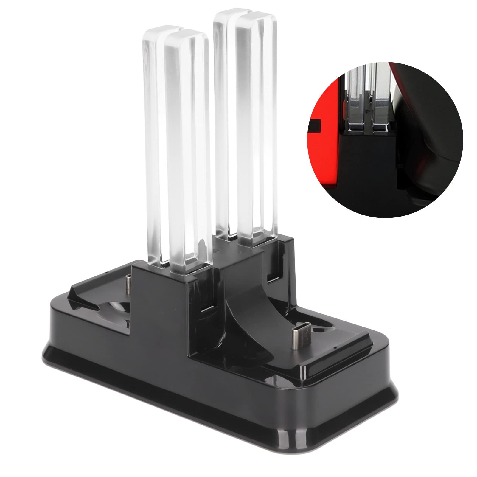 Wireless Controller Charging Station with LED Indicator - Dual Dock Stand for Nintendo Switch Pro & Joy-Con Controllers - Perfect for Gaming Setup & Organized Playstation Accessories Storage