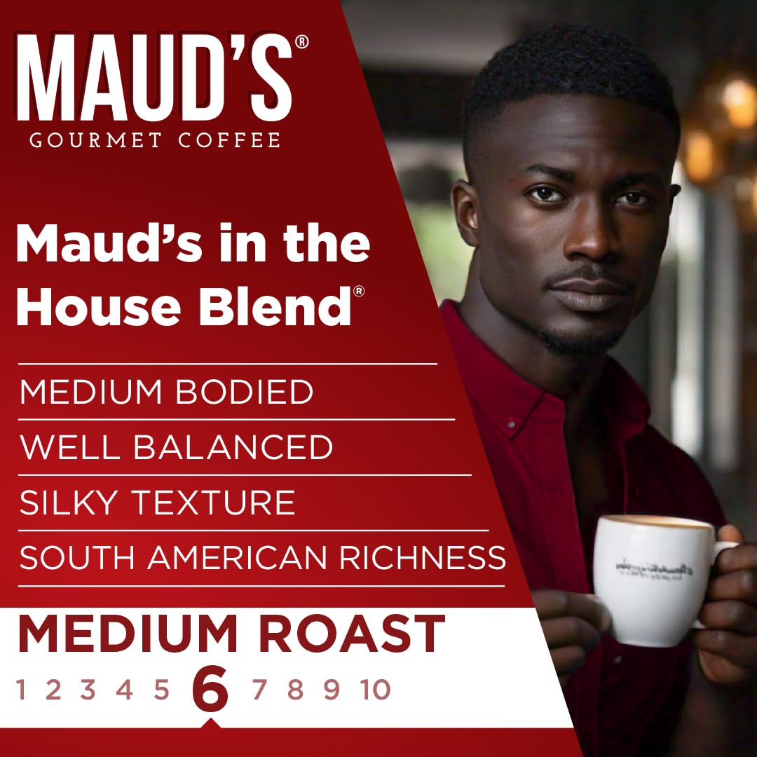 Maud's Medium Roast Coffee Pods 100 Count - 100% Arabica Single Serve Recyclable K-Cups - Compatible with Keurig Coffee Makers - Perfect for Home, Office & Morning Brews