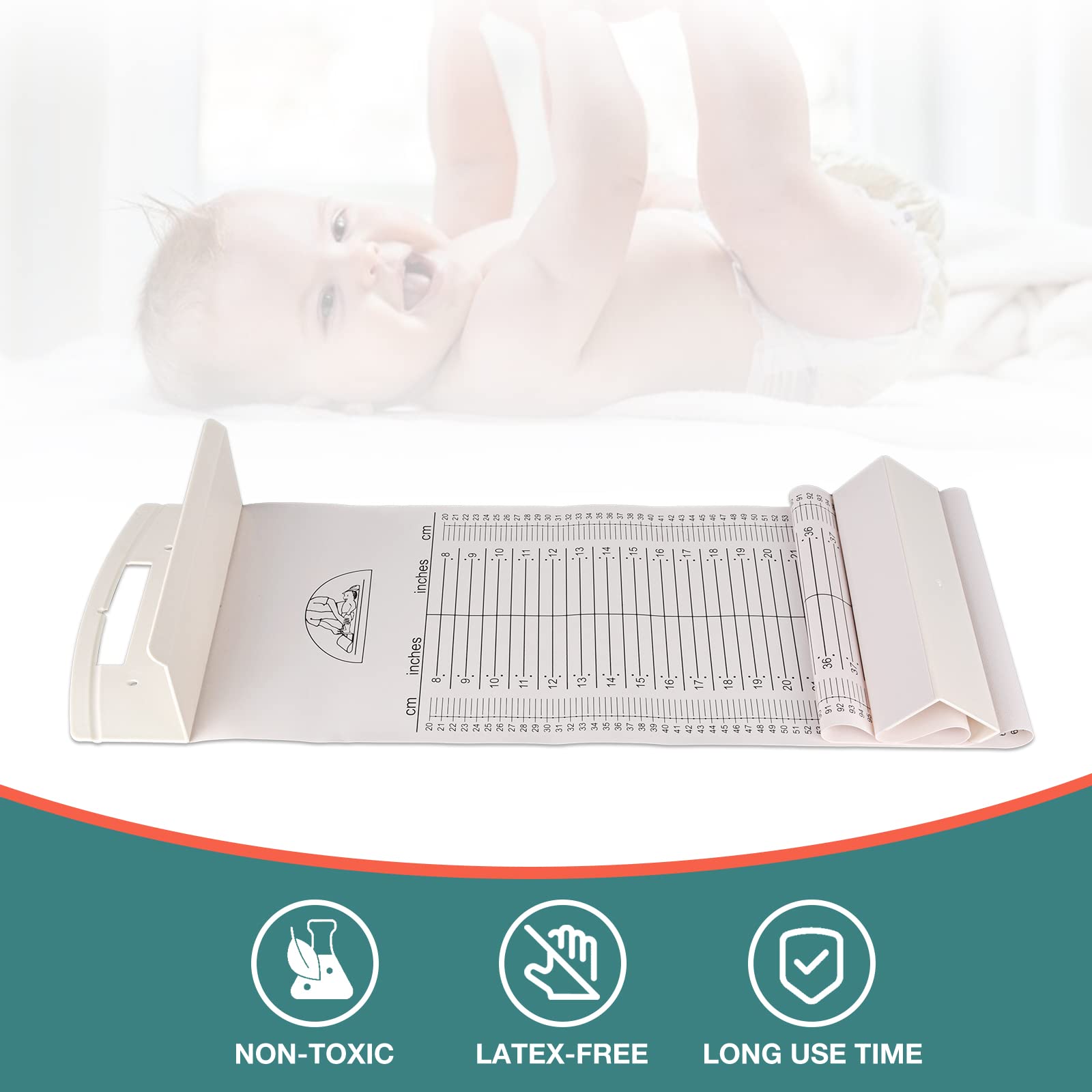 **Baby Growth Measuring Mat - Soft Infant Height Ruler & Growth Chart for Newborns, Toddlers & Infants | Home Use, Pediatrician Visits & Nursery Decor**