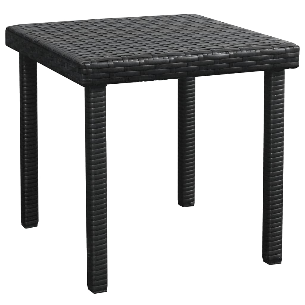 vidaXL 2-Piece Patio Lounge Chair Set with Cushions & Backrest - Black Poly Rattan Outdoor Chaise Lounge, Sunbed & Sunlounger with Side Table | Perfect for Poolside, Garden, Patio & Backyard Relaxation